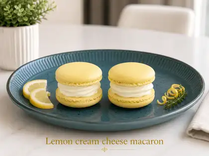 Lemon cream cheese macaron